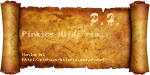 Pinkics Hilária névjegykártya