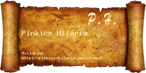 Pinkics Hilária névjegykártya
